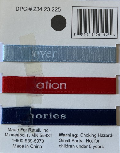 PRINTED TRAVEL RIBBON(3 designs)1 yd. Discover•Vacation•Memories •Family•Travel - Picture 6 of 6