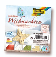 Folia FaltbläTter Weihnachten Xmas 10X10Cm 80G/M² 50 Blatt Sort. # 2152.0051