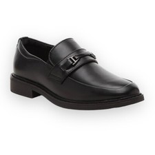 Max Jake Sergio Faux Leather Loafers Boy's Black Size 3 Pre-Owned