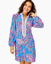 NWT Lilly Pulitzer Shift Dress Multi/blue Mermaid Grotto Conley Dress Sz 4