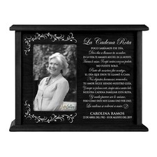 Custom Cremation Urn for Human Ashes Holds 200 cu in w/ 4x6 Photo - La Cadena