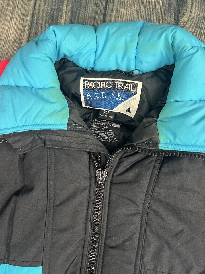 Chaqueta de Trail Down Pacific Años 80 Extra Grande Puffer Plumas de Aves Acuáticas Foto 2 de 4