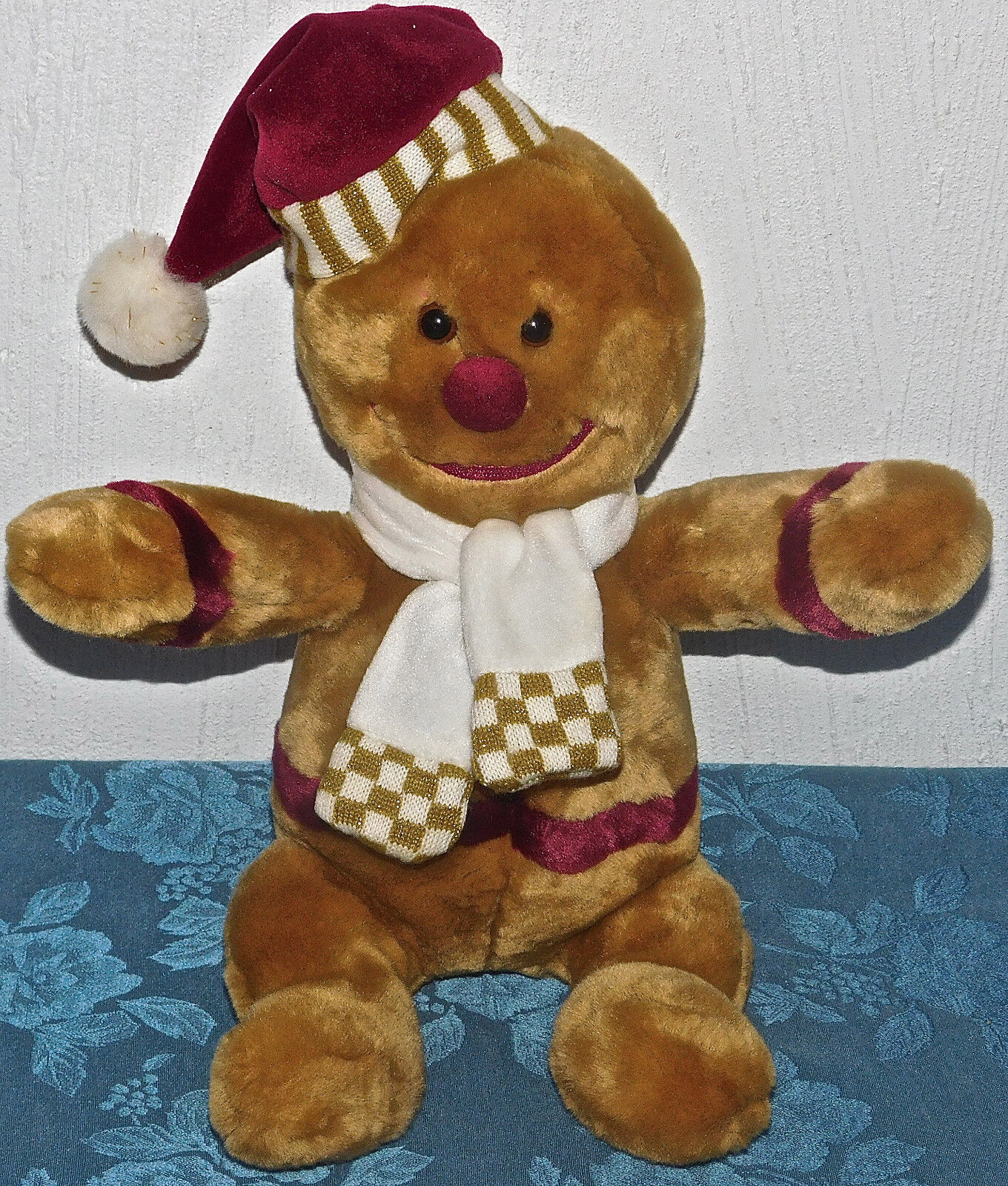 Gingerbread Man Plush TOYSRUS ANIMAL ALLEY 12" PLUSH STUFFED TOY SCARF HAT LOVEY