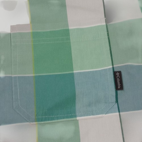 Camisa de manga corta Columbia XL abotonada 100 % algodón para hombre - Cuadros multicolor - Imagen 6 de 12