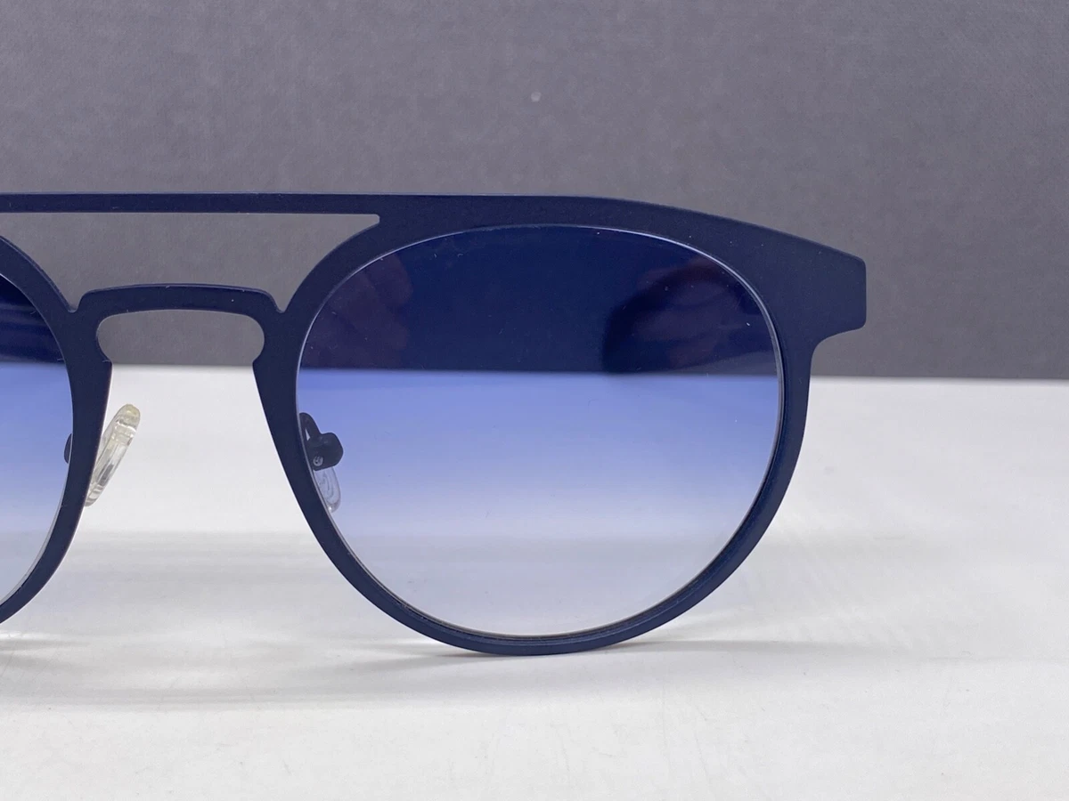 Italia Independent Sonnenbrille Herren Damen Rund Panto Blau Metall Vollrand