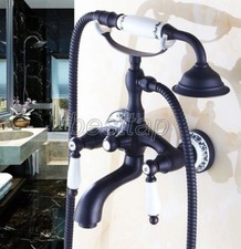 Oil Rubbed Bronze Clawfoot Bath Tub Faucet with Handshower - Wall Mount stf530