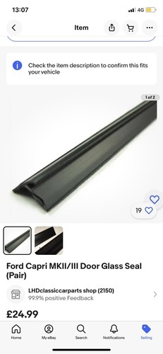 Ford Capri MK2/MK3 Rubber Kit Includes Everything In Picture Special Price ***** - Picture 2 of 6
