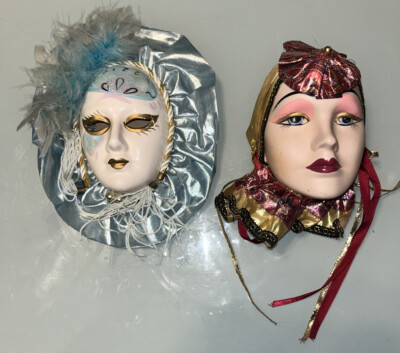 Vintage Venetian Festival Wall Hanging Marci Gras Face Mask