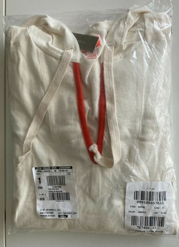 Sudadera con capucha J Crew Weekend cuello en V mariner algodón relajado marfil talla M - nueva con etiquetas - Imagen 10 de 10
