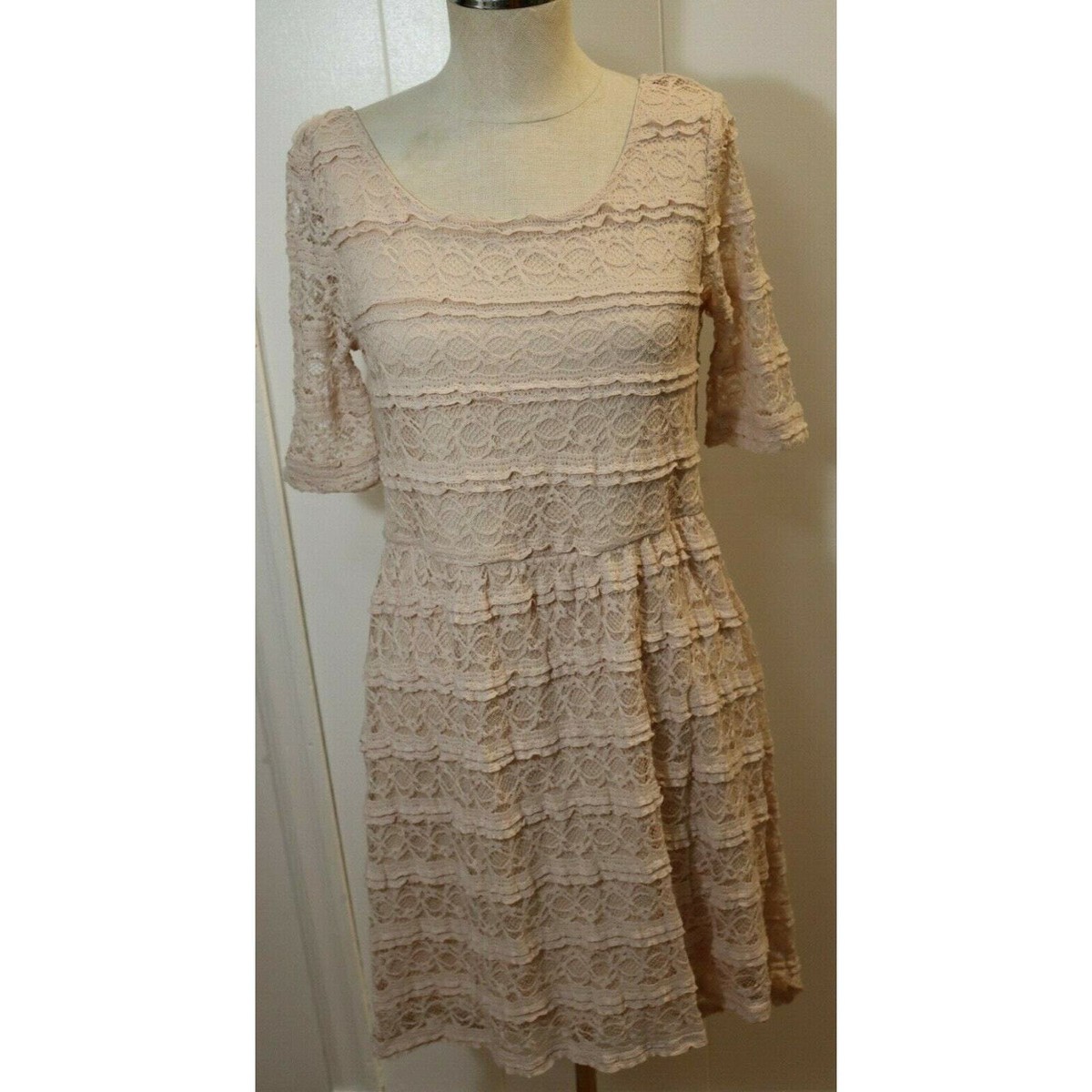 Miss Chievous Dress Junior Large Lace Mini Fit Flare Scoop Neck (57) | eBay Miss Chievous Dress Junior Large Lace Mini Fit Flare Scoop Neck (57) | eBay