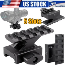 Tactical 5 Slots Sight Picatinny 1" Riser Mount Fits 20mm Picatinny Rails Base