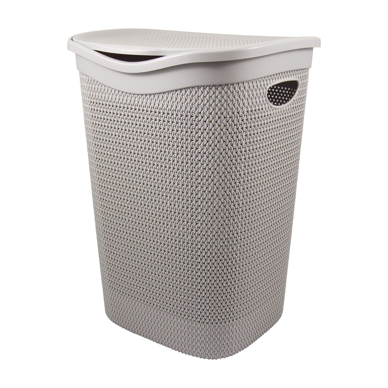 Portabiancheria in Plastica Intreccio 50L Bagno Bucato