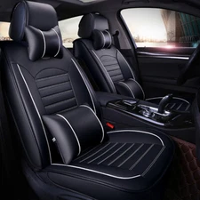 13pcs Universal 5-Seat Car Seat Cover Full Set Front Rear Cushion Luxury Leather