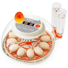 12 Egg Incubator with Temperature and Humidity Display, Automatic Egg Turning, E