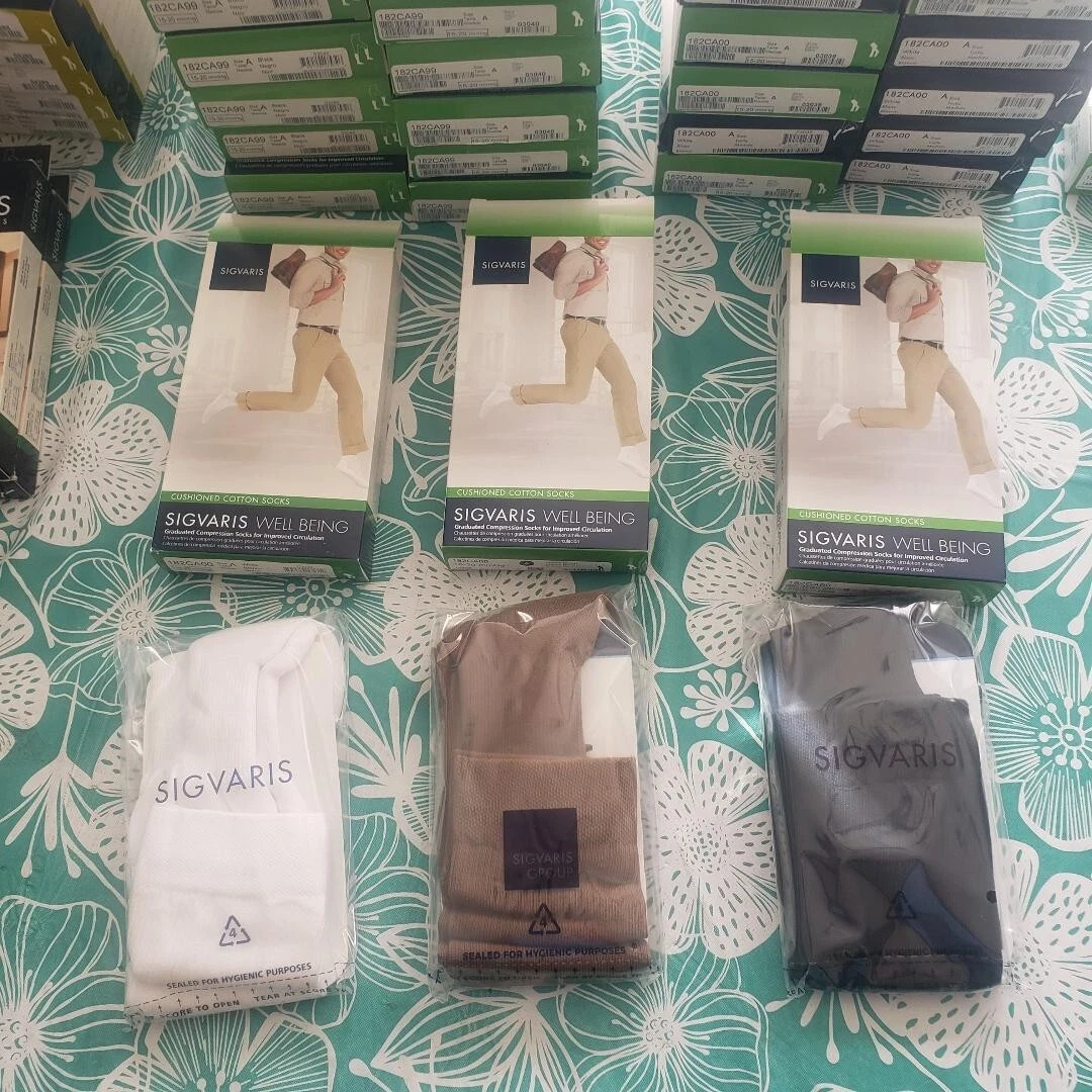 Sigvaris 182c MEN CUSHIONED Cotton CT 15-20 Compression Ribbed Socks Size Color