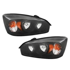 For Chevy Malibu 2004-2008 Headlights Headlamps Black Housing Passenger & Driver
