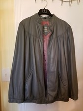 Leather Warehouse Gray Leather Jacket Women Size 14 Vintage