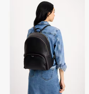 🌞KATE SPADE HUDSON LARGE BACKPACK BLACK PEBBLED LEATHER TRAVEL
