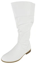 Forever Women Slouchy Mid-Calf Boots Side Zipper Hidden Elastic GENTLE-61 White