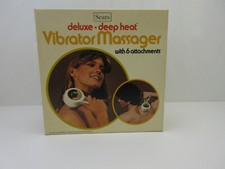 Vintage Sears Vibrating Massager Deluxe Deep Heat With 6 Attachments In Box