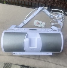 iLive White IBCD3816DT Portable AM/FM iPod Boombox with Remote