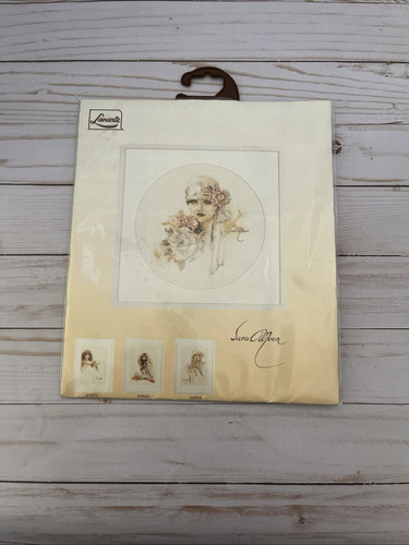 Lanarte Sara Moon Cross Stitch Linen Pattern Floral Hat Girl # 33585 - Picture 1 of 8