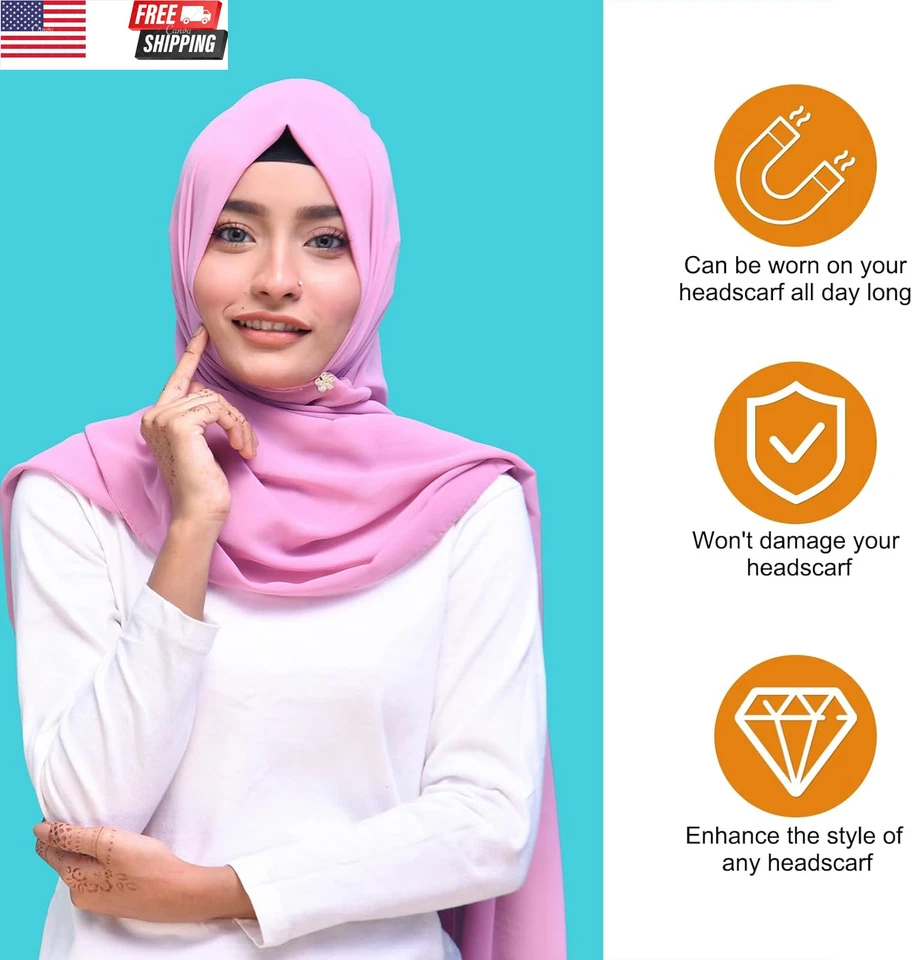 12 piezas pasadores magnéticos de hiyab, blanco y negro sin enganches imanes de hiyab multiusos St Foto 3 de 4