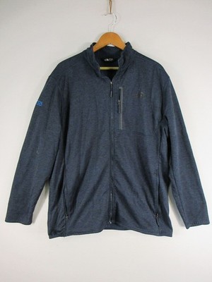 The North Face Jacket Mens XXL Navy Full Zip Fleece Embroidered Logo Heather