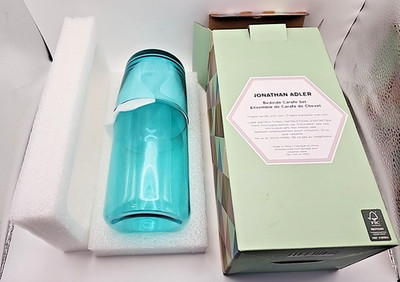Jonathan Adler BIBA Bedside Carafe Set Blue Glass  New In Box