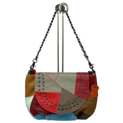 Ameri Leather Women's Shoulder Bag Clutch Bag Small Genuine Leather Patchwork