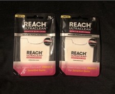 2x Reach UltraClean Gentle Gum Care Cinnamon Mint 50 Yd Soft Woven Floss New