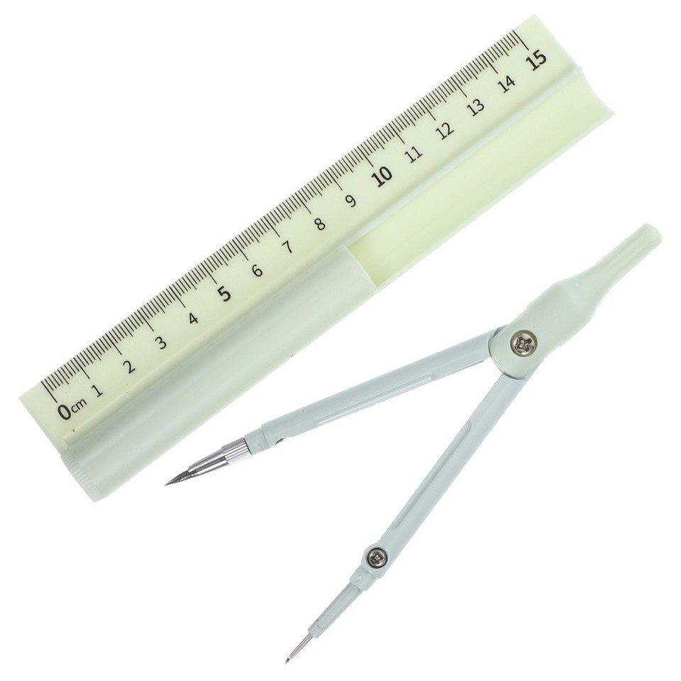 Protractor and Compass Set Ruler Drafting Compasses Classroom Supplies ...