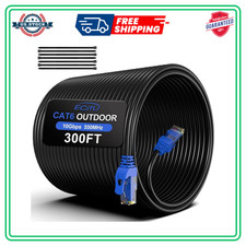 Cat 6 Ethernet Cable Outdoor Waterproof Network Internet Direct Burial 300 FT