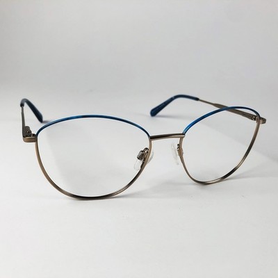 SPECSAVERS Brille BLAU/GOLD RUND Brillengestell MOD: FERNANDA 32745627