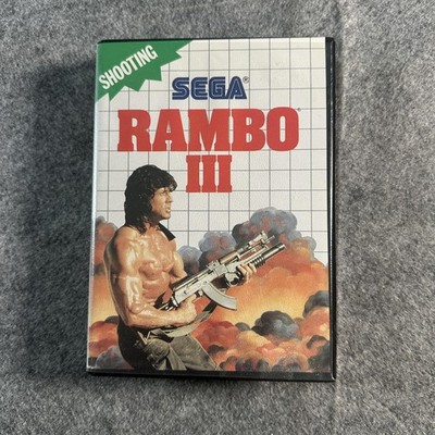 Vintage Sega Rambo III Master System Video Game CIB Tested 1988 Shooting Game