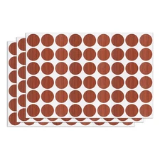 3Sheet 162pcs 21mm(Dia) Screw Hole Cover Sticker Furniture PVC Hole Cap Brown