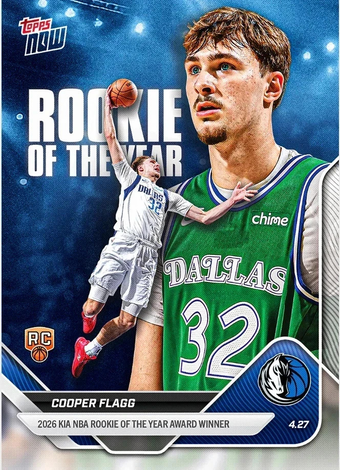2025-26 Topps Now Cooper Flagg Rookie Of The Year RC #ROTY Mavericks