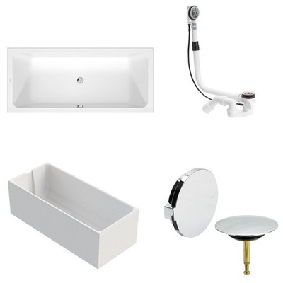 Duravit D-Code Acryl Badewanne 180x80x47 cm  inkl. Träger + Ablauf Multiplex
