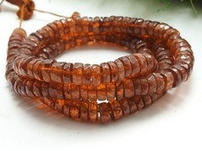 Natural Hessonite Garnet Faceted Rondelle Heishi Beads 8" Strand 6mm Wholesale