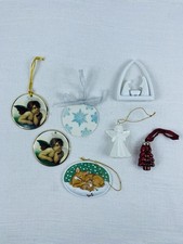 Vintage Ceramic Christmas Ornaments Lot of 7