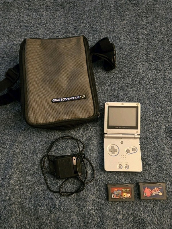 Nintendo Game Boy Advance SP Console Silver With 2 Game Bundle