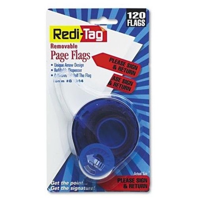 Redi-Tag RTG81344 Arrow Tags Red 1.88'' x 0.56'' 120/Pack