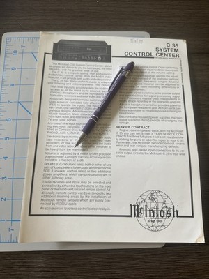 McIntosh C35 Control Center System ORIGINAL DEALER SPEC SHEET