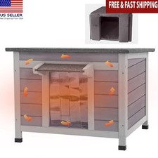 Weatherproof Outdoor Cat House with Insulated Liner for Winter Feral Cat Shelter