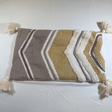 Boho Woven Lumbar Pillow Cover 24x14 Decorative Throw Rectangle - Cover Only
