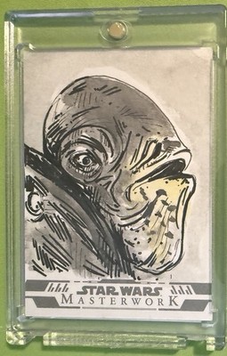 2024 Topps Star Wars Masterwork Rare Admiral Raddas 1/1 Sketch By Basak Kahraman