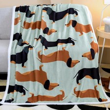 Famitile Dachshund Blankets, Weiner Dog Blanket, I Love 47"x 60", 1