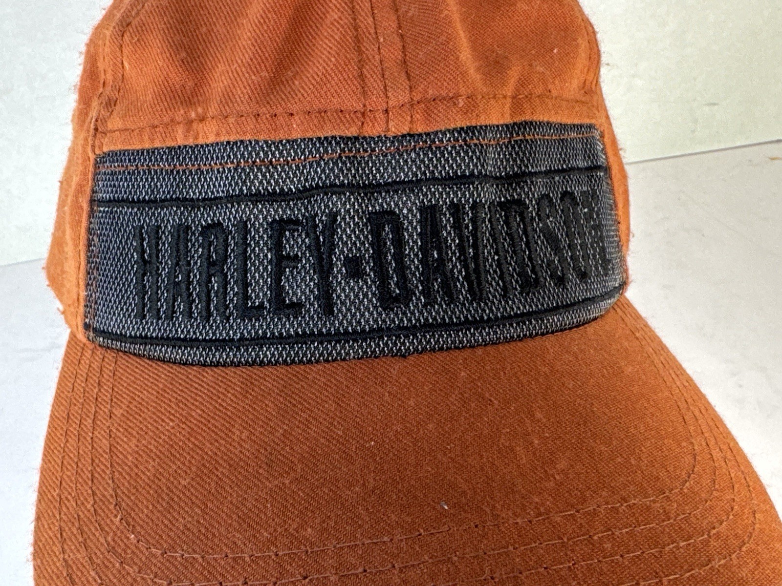 Harley Davidson Hat Cap Orange Patch - image 2
