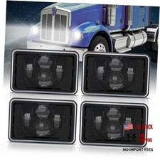 4Pcs 4x6 Led Headlights DOT Approved Peterbilt 379 Headlights Compatible With
