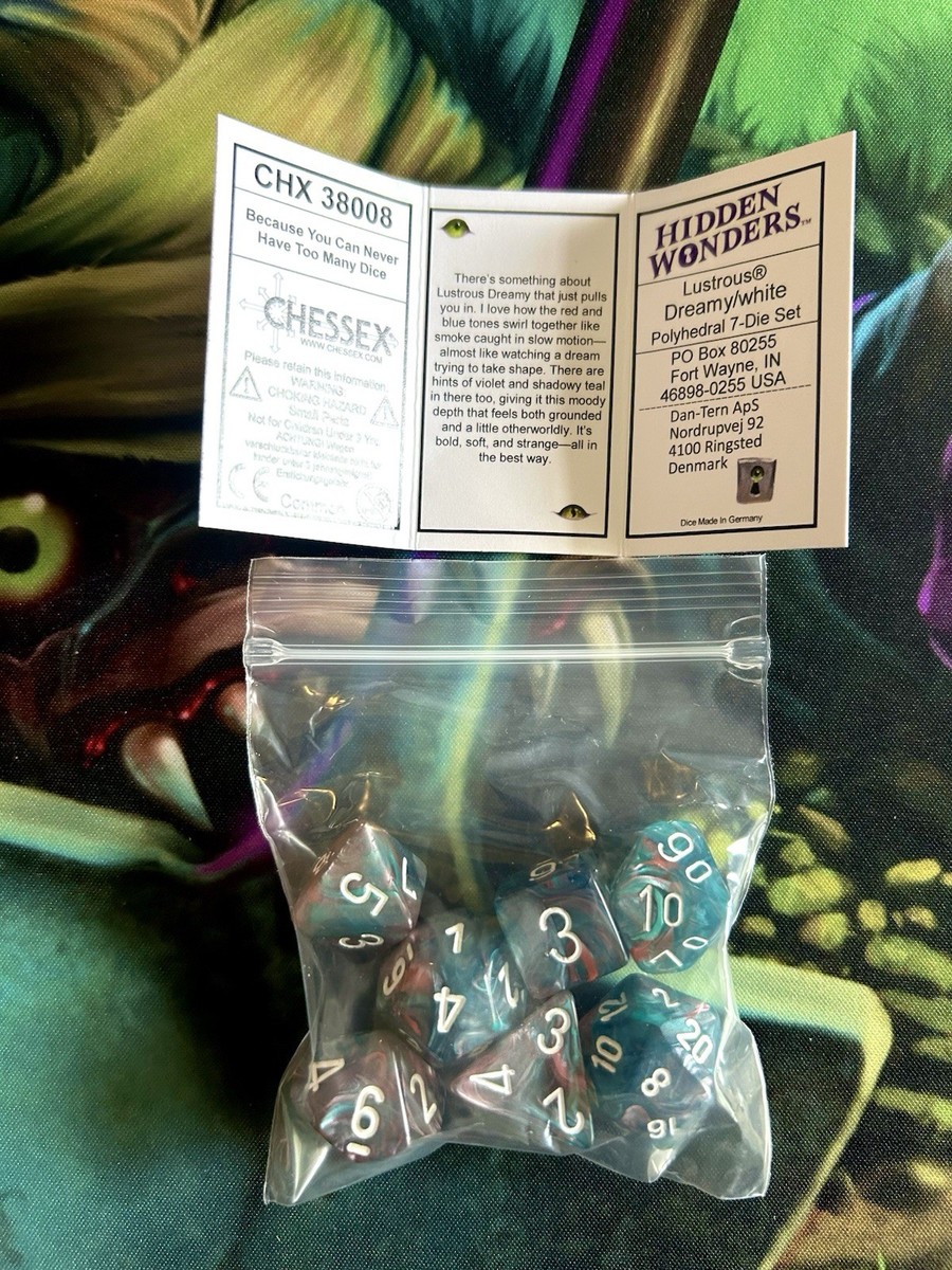 Chessex 38008 Hidden Wonders Lustrous Dreamy / white Polyhedral 7